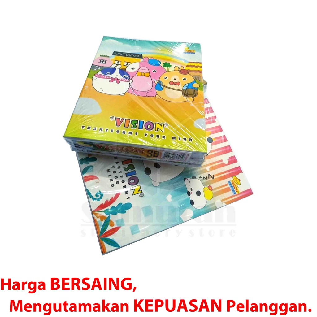 

H7Y Buku Tulis Sekolah Vision 58 Lembar / Buku Ukuran Quarto 58lbr / Buku Tulis TK SD SMP Murah 60