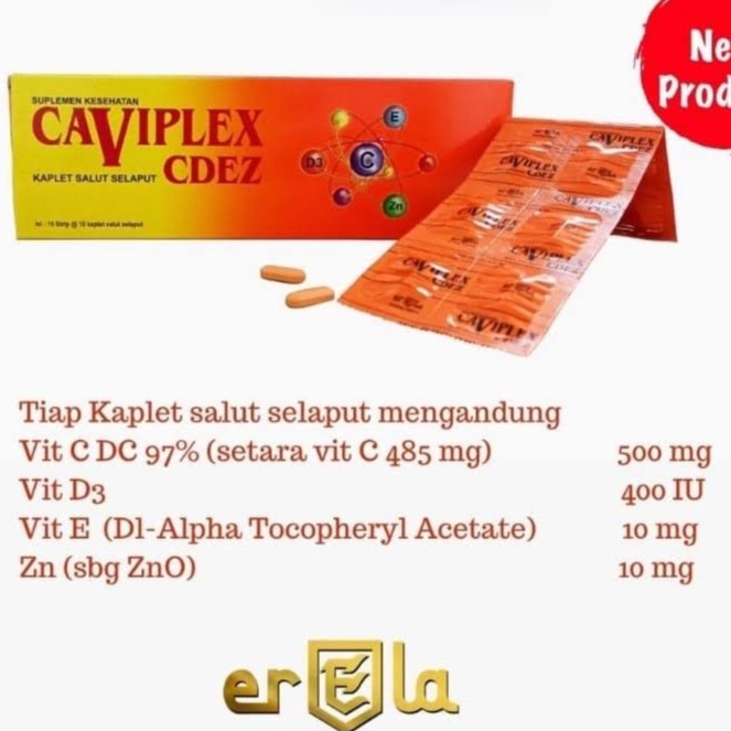 Caviplex CDEZ orange Multivitamin vit C D E Zinc Suplemen Kesehatan untuk daya tahan tubuh Kaplet ha