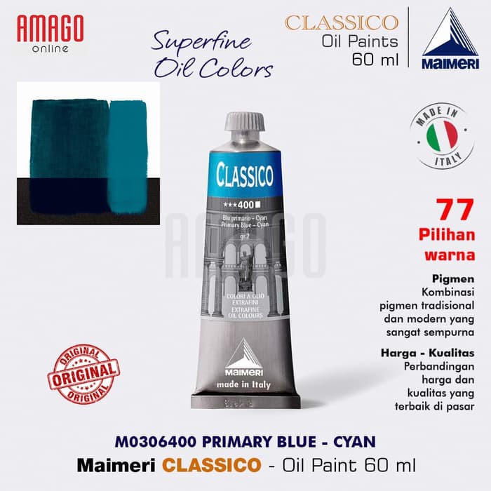 MAIMERI CLASSICO - OIL PAINT - PRIMARY BLUE - CYAN - 60ML - M0306400