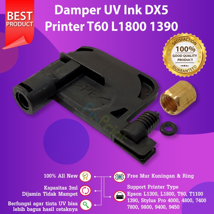 UV Ink Damper Epson T1100 1390 L1300 L1800 R2000 CISS Dumper DX4 DX5