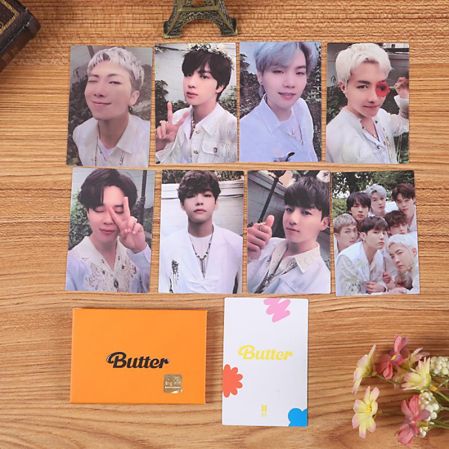 8pcs / set Kartu Lomo Foto KPOP BTS Butter Untuk Koleksi