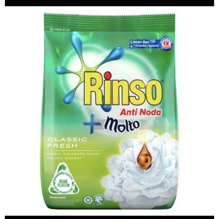 RINSO Anti Noda BUBUK + Molto 770 Gr Deterjen Sabun Cuci Pakaian