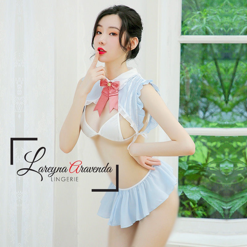 Set Lingerie Seksi + Rok + CD + Bra Model Costume Sweet Bunny LG352