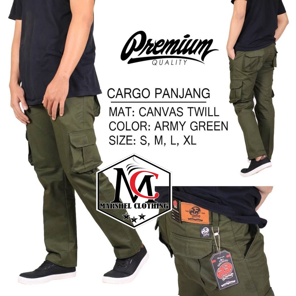 RCL - Cargo Pants Black / Celana Kargo Chino Pria