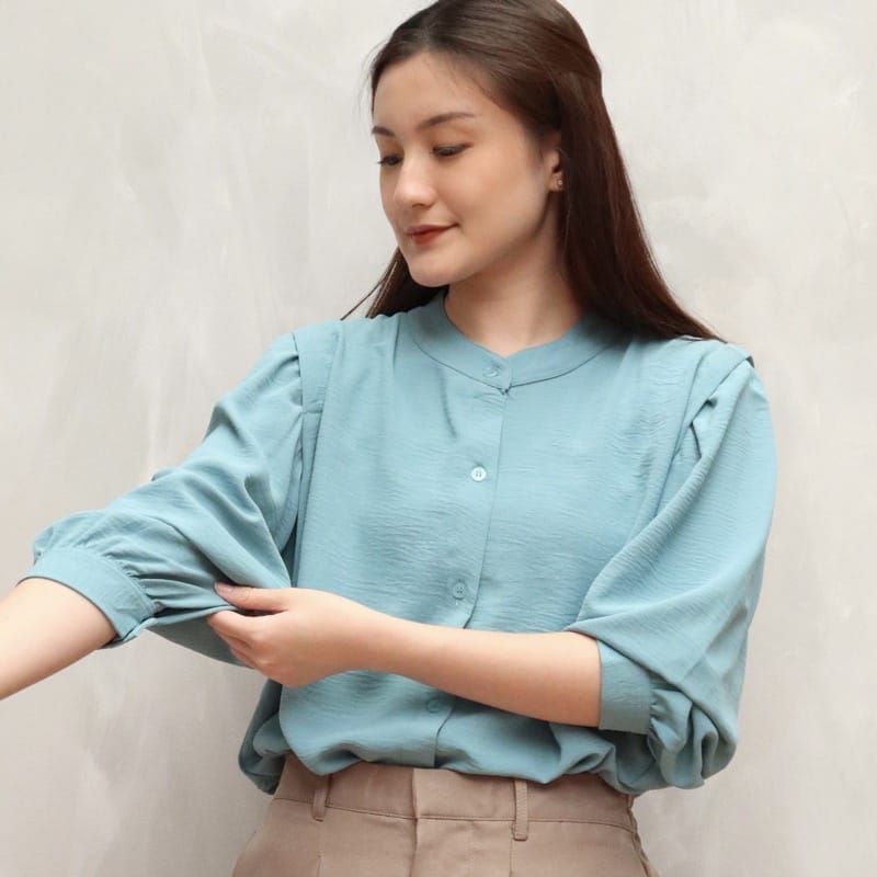 Blouse crinkle Premium termurah / Kemeja wanita Formal /blouse wanita kerah sanghai / Kemeja polos / Atasan wanita / Kemeja wanita terbaru