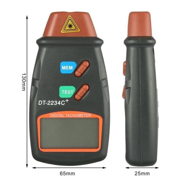 LCD Digital Laser Photo Tachometer 2.5-100000 RPM DT 2234C+ Black