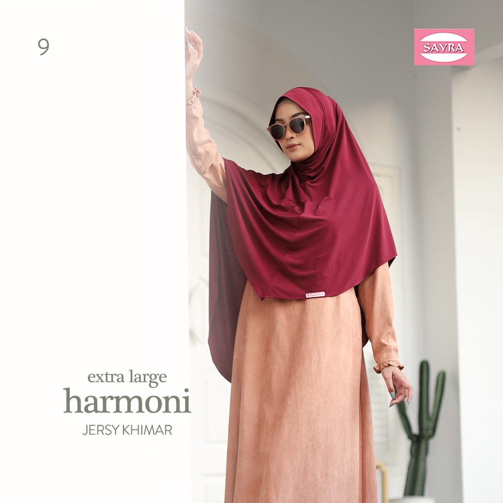 Jilbab Instan Bergo Harmoni Large & XL Jersy Khimar Ori Sayra SAYRA1-MAROON -XL
