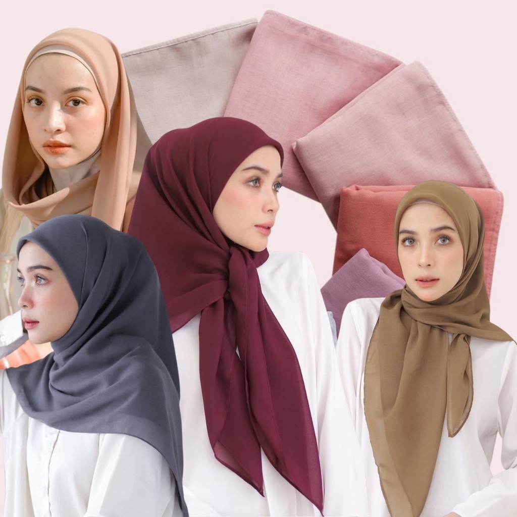 KERUDUNG SEGI EMPAT POLLYCOTTON / POTTON - HIJAB BELLA SQUARE 115x115cm