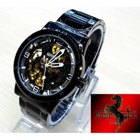 HOT SALE Jam Tangan Ferrari Automatic / Otomatis Black TERLARIS