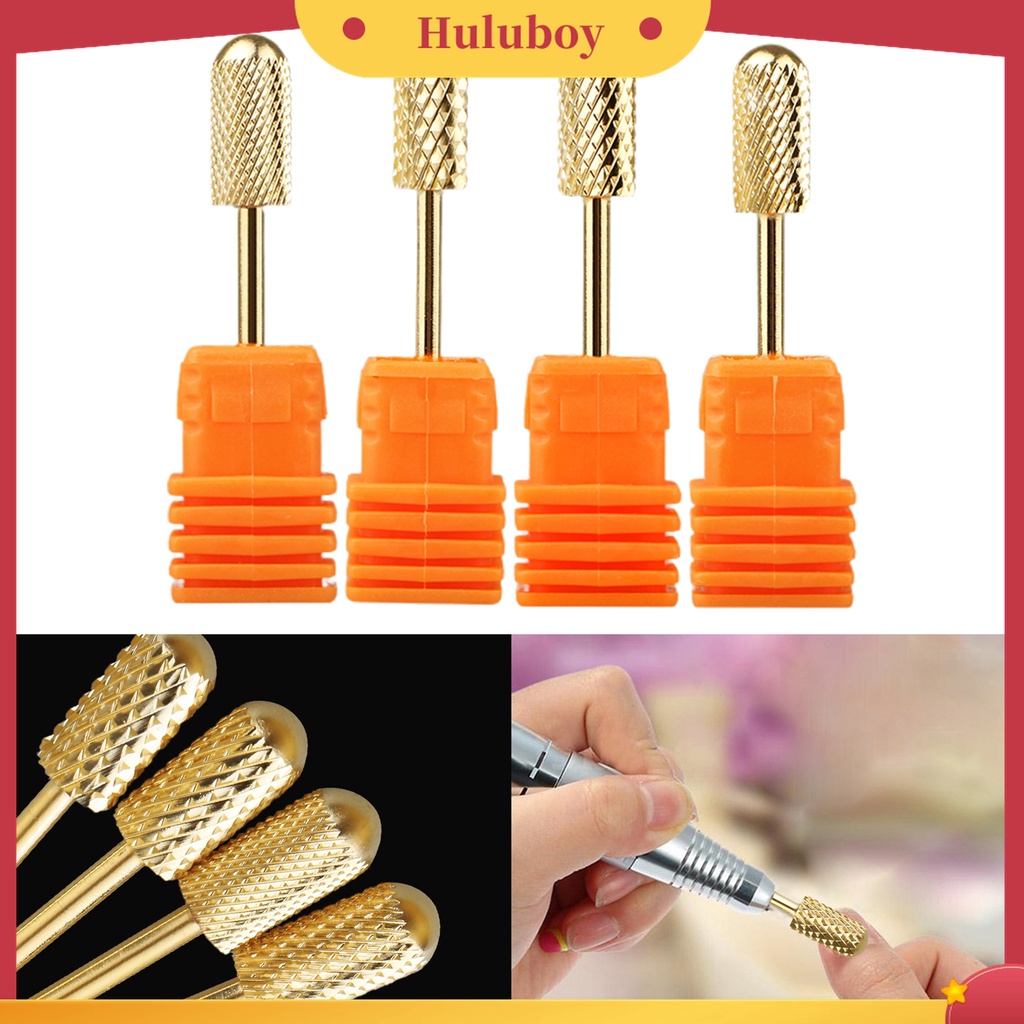 Huluboy Huluboy♡ 4pcs Mata Bor Pengikir Kuku Sturdy Bahan Tungsten Steel Untuk Manicure