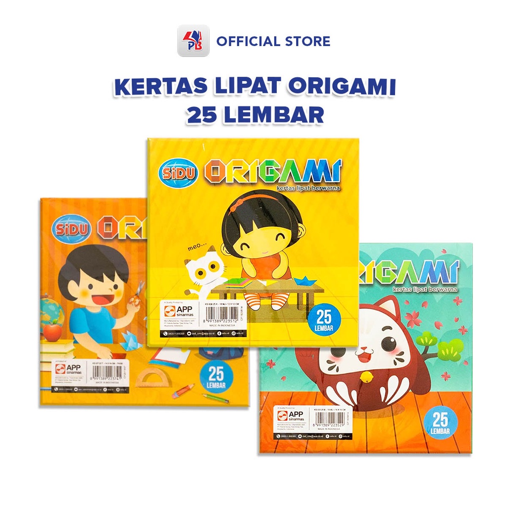 

Kertas Lipat Warna Warni SIDU Kertas Origami Sinar Dunia Ukuran 12 14 16 Cm Per Pak Isi 25 / PB EDUKASI ANAK - PBNB