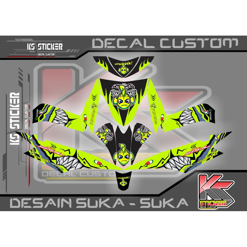 stiker decal mio soul shark hijau Bagus