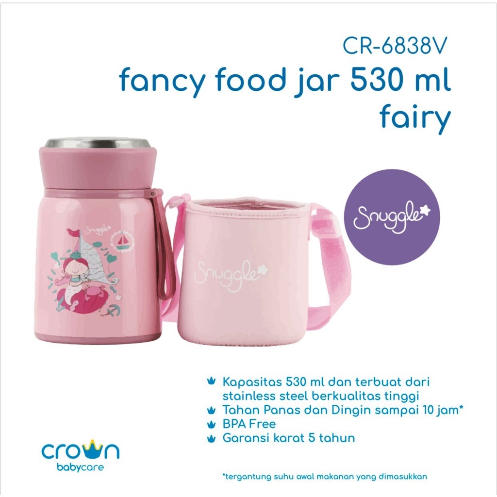 [PROMO FREE KERTAS KADO] Crown Snuggle Fancy Vacuum Jar Thermos Penyimpanan Makanan 530ml