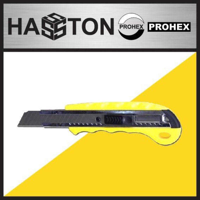 HASSTON PROHEX Cutter Handle Plastik - Kuning [18mm] (0820-101)