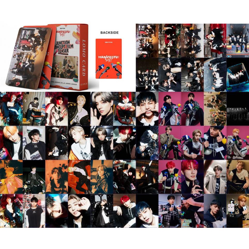 55pcs / Kotak Kartu Foto Album LOMO ENHYPEN Manifesto