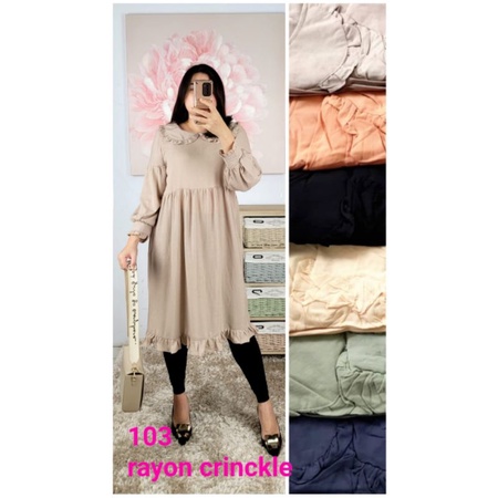 Tunik Rayon Crinkle mizzle adem lembut