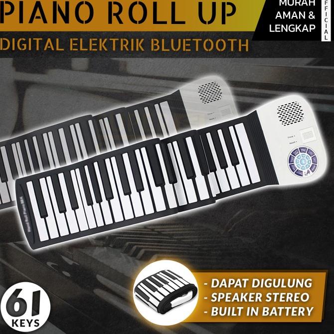 Piano Lipat Digital Elektik 61 Keys Portable Hand Roll Up Piano