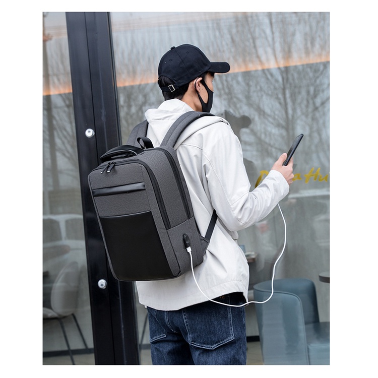 atm67 - Tas Ransel Pria Fashion Tas Ransel Laptop Remaja Anak Sekolah Backapck Pria Tas Anak Sekolah Ransel Backpack Cowok Simple SD SMP SMA Laki Laki Kanvas