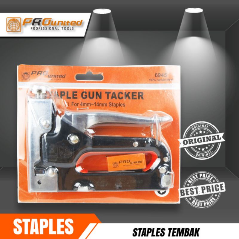 Staples/ gun tacker heavy duty pro united