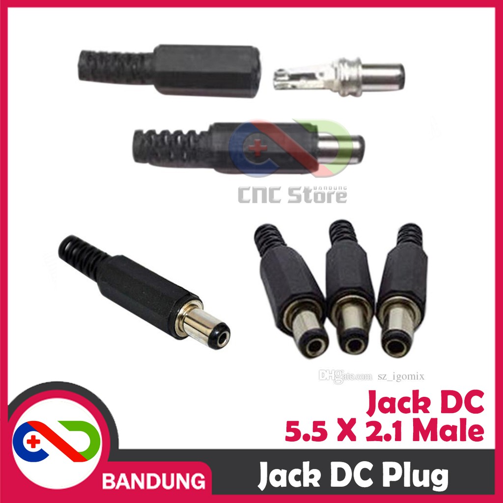 JACK DC 5.5 X 2.1 MALE SOCKET DC ADAPTOR JACK PLUG BLACK