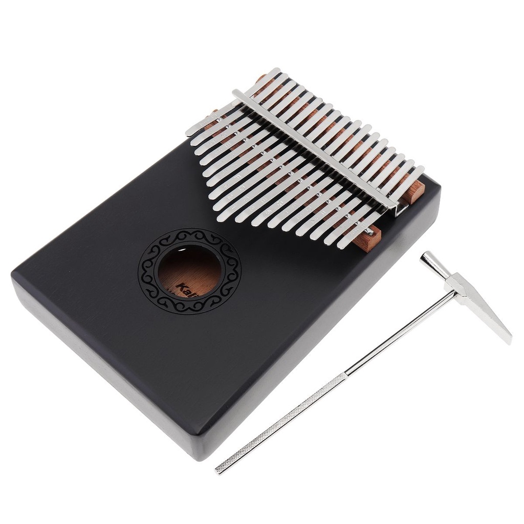 Kalimba Piano Jempol Mini 17 Kunci Bahan Kayu Mahoni Warna Abu-Abu Untuk Hadiah