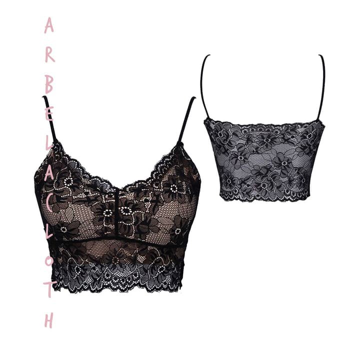 Crop Top - Atasan Wanita - Manset Arbelacloth - Double Layer Bralette / Push Up / Tanktop Croptop