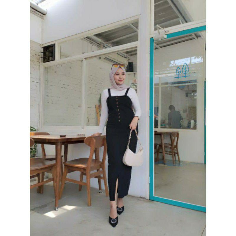 Rok Delilla overall Jeans Wanita // Delilla overall Rok jeans tebal stretch