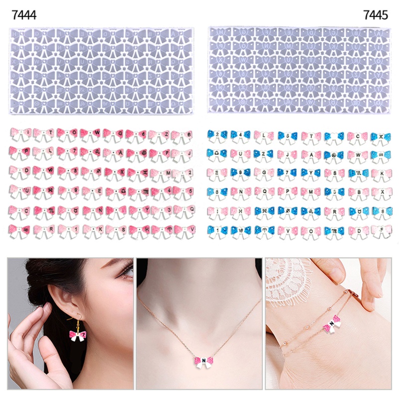 Siy Cetakan Resin Epoksi Lubang Tunggal Dan Ganda Bentuk Huruf Untuk Perhiasan Anting