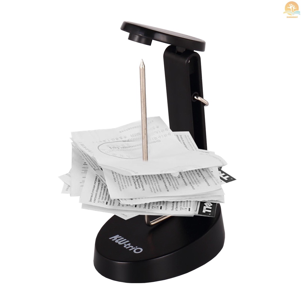 KW-trio Desk Receipt Holder Spike Stick with Hook Safety Protective Cover Design Check Spindle Bill Notes Paper Memo Fork Restaurant Ticket Holder