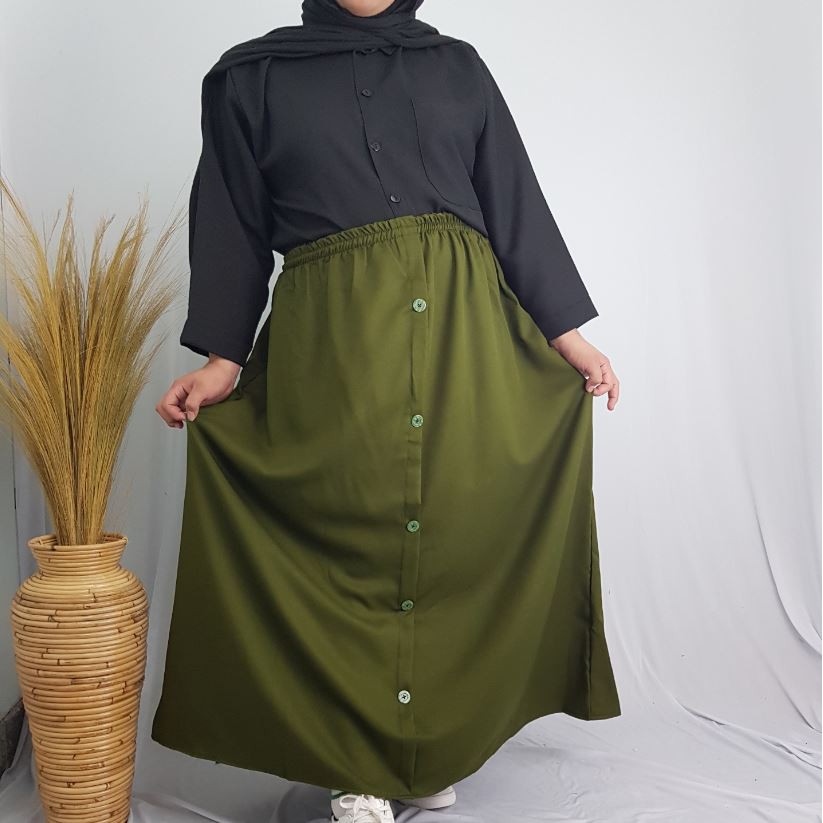 [BIGSIZE/JUMBO] ROK JUMBO MOSCREPE / WOLLYCREPE -KANCING - PANJANG POLOS - MUSLIMAH