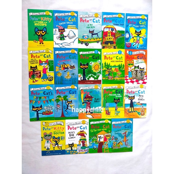 Pete the cat 19 books gift box/i can read/ my first reading/buku import/happychild