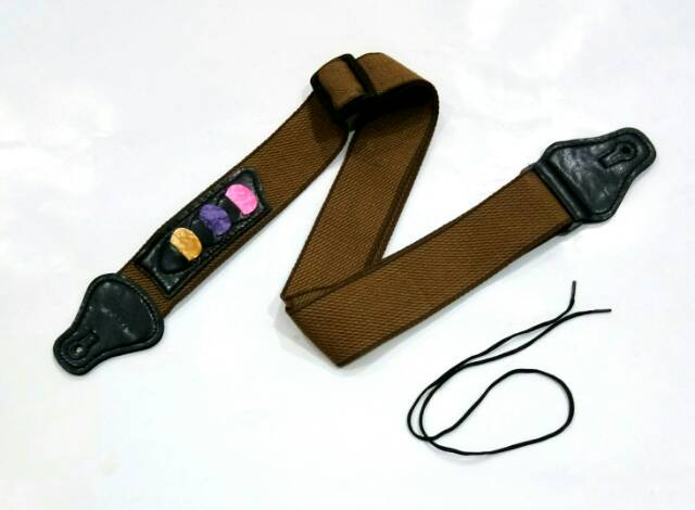 Strap gitar P&amp;P sabuk gitar dengan slot pick GS05 guitar strap