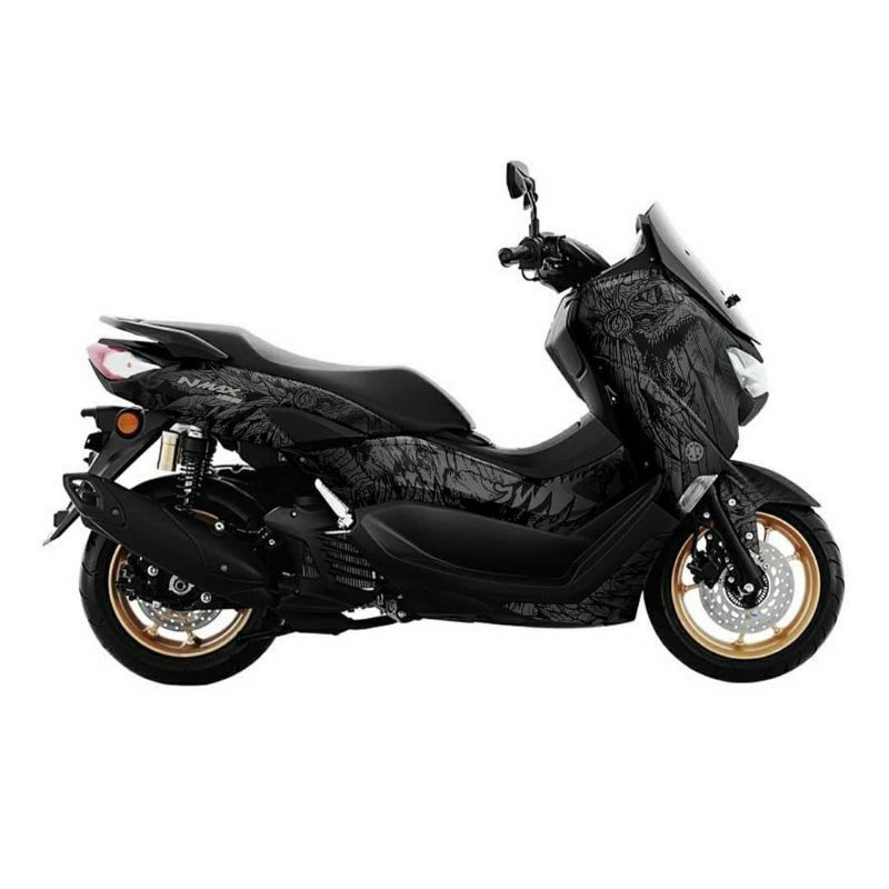 Sticker Decal NMAX Full Body Winged Dragon Variasi grey