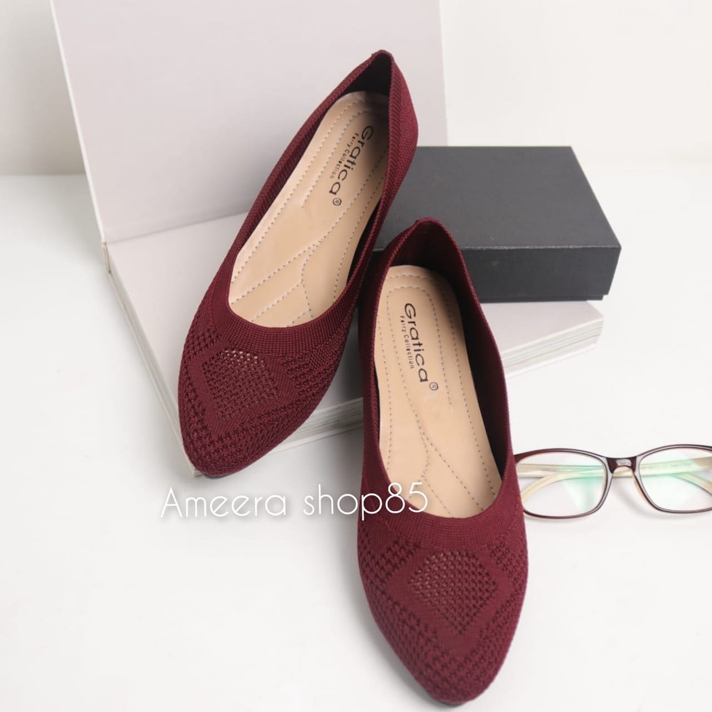 Flatshoes sepatu Wanita kekinian Rajut import Gratica AW092