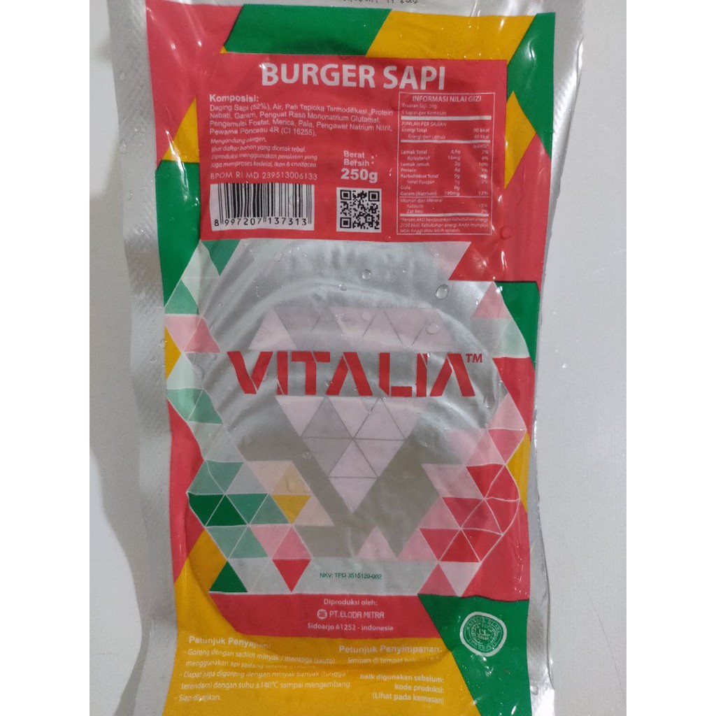 

Burger Sapi Vitalia 250gr