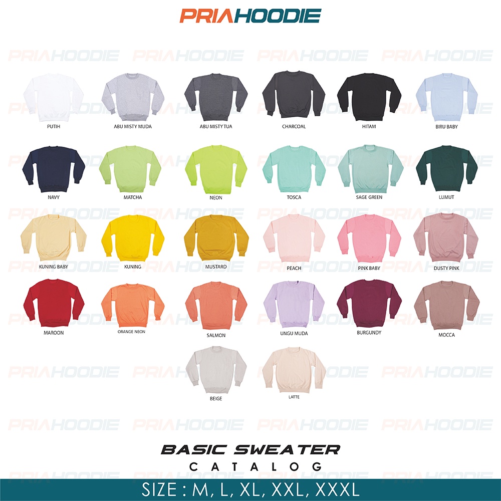 Priahoodie Basic Sweater Polos Pria Cowok Laki Laki Size M - XXL (Bisa Cod)-8