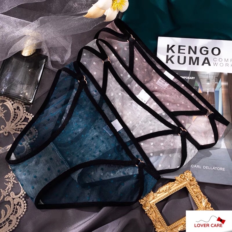 Lovercare - Celana Dalam Wanita Sexy Renda Jepang CD Transparan, Bernapas Antibakteri