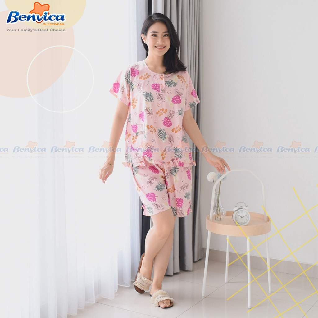 BAJU TIDUR CELANA PENDEK KATUN (3/4) SUNLY ADEM PREMIUM BANYAK MOTIF