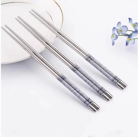 Sumpit Stainless Set / Sumpit Stainless Premium / Sumpit Stainless 1 Pack 5 Pasang /jepitan makan