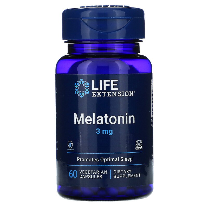 Life Extension Melatonin 3 mg 60 Veg ORI USA Tidur Kacau Jetlag