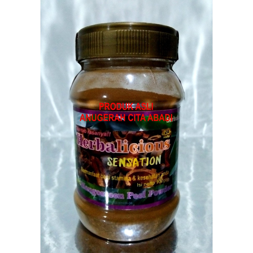 

Kulit Manggis Bubuk Herbalicious Sensation Pure Mangosteen 100gr/250gr Toples Plastik