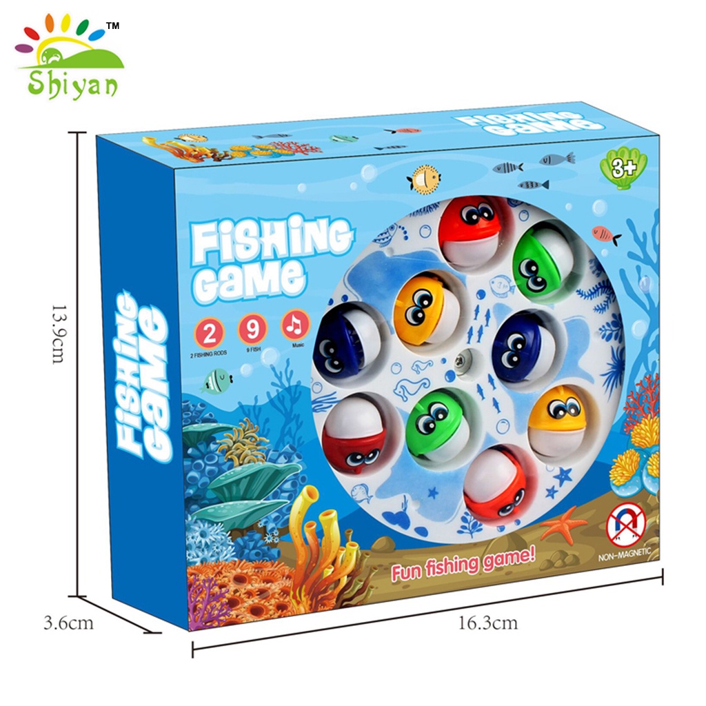 [Shiyan] mini fishing toy game mainan anak mancing ikan dilengkapi musik anak toddler fishing toy game education