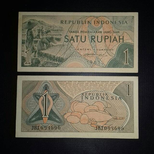 (GRESS) Uang Kuno Rp.1 Rupiah Seri Sandang Pangan bahan mahar nikah 2023 23 rupiah 2024 24 rupiah