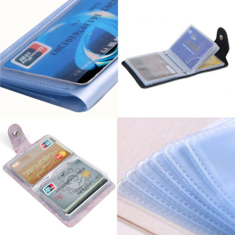 Dompet Kartu Kulit 24 Slot Card Holder Bahan Tebal