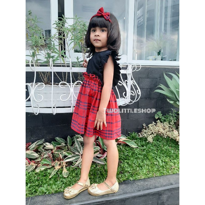 Dress flanel anak