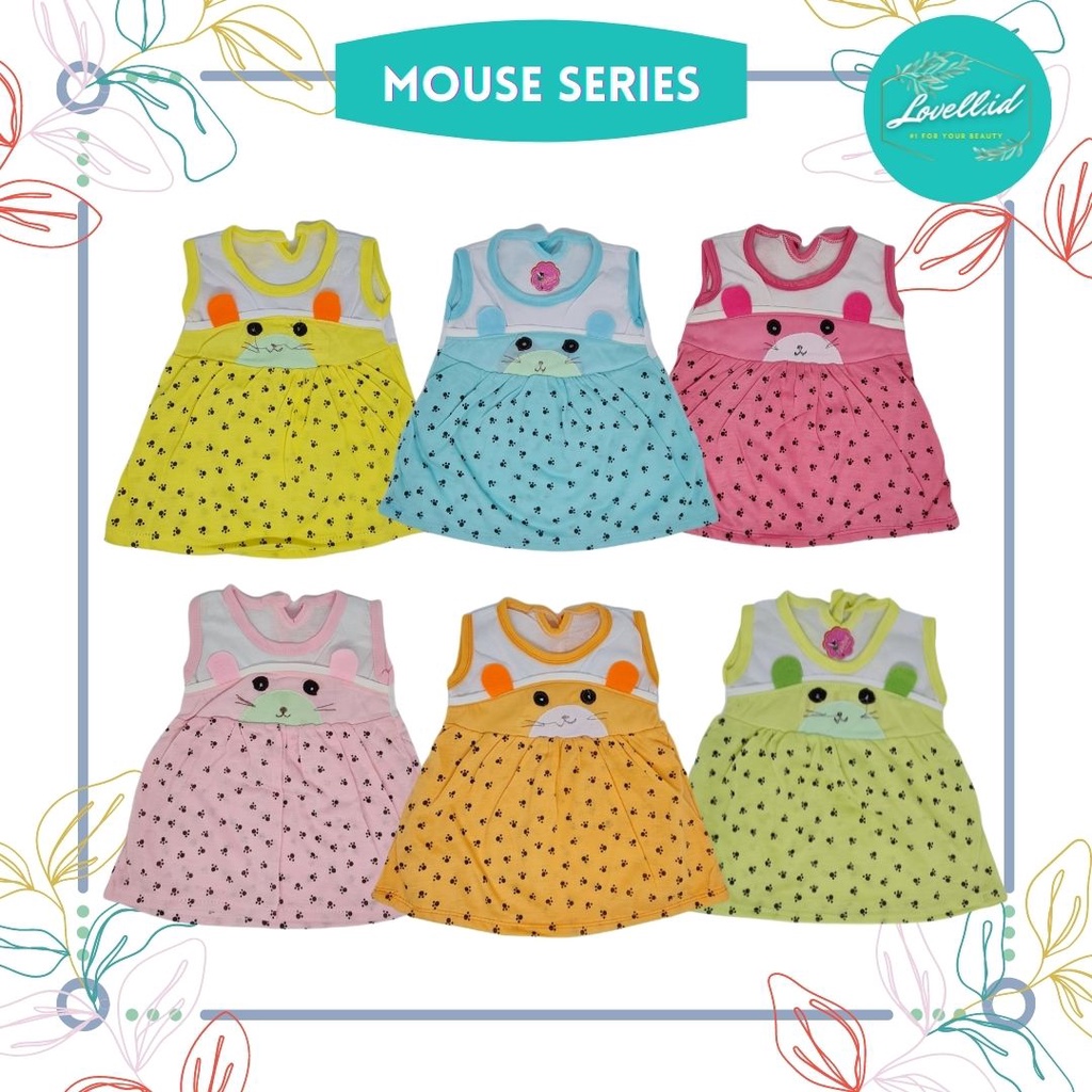 Setelan Baju Bayi / Dress Anak Perempuan Floria Mouse Series