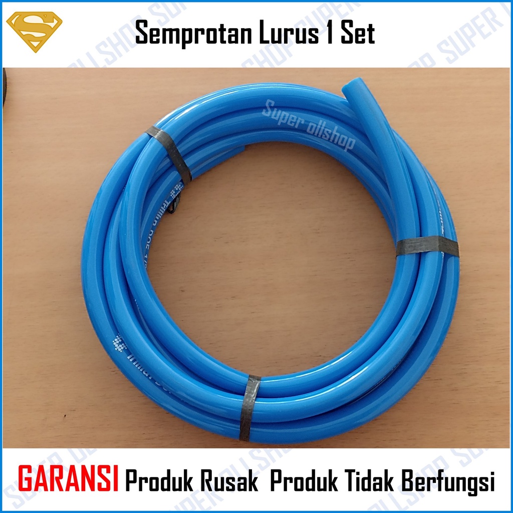 Semprotan Lurus Kuningan Set Klem Hose Konektor Selang Air Siram Taman Cuci Mobil Motor Paket Murah