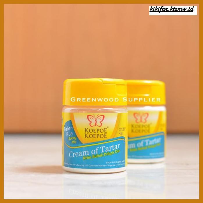 

Redwop-Gnikab- Cream Of Tartar / Krim Bubuk Pelapis Kue - 43G (Koepoe Brand) -Hallall.