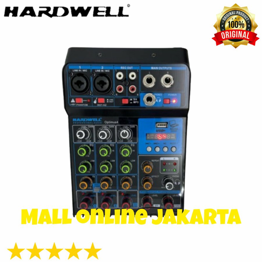 Mixer Audio Hardwell Optimus 4 Soundcard Bluetooth Mp3 Optimis4