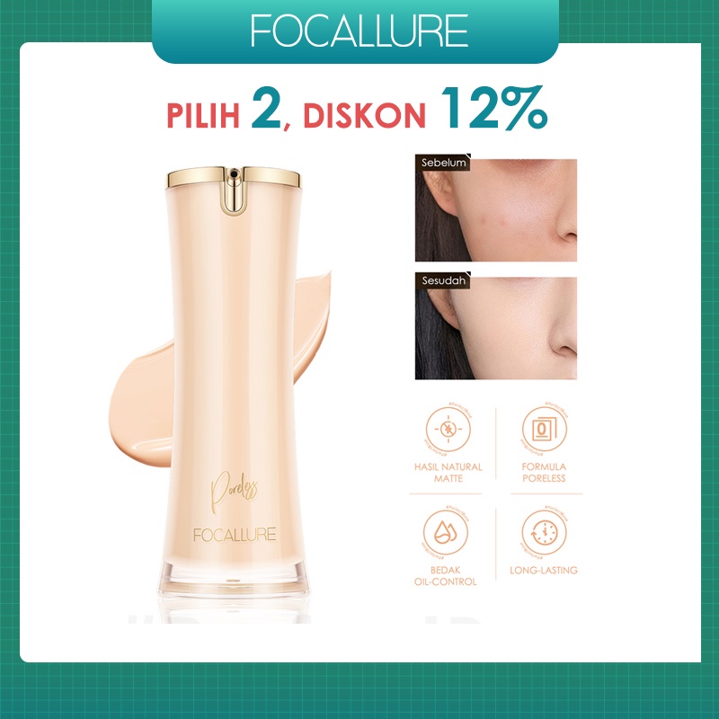 Focallure #PerfectBase Poreless Liquid Matte Foundation Full Coverage Waterproof Oil Control Foundation fa205